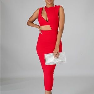 SLASHED BODY-CON DRESS